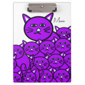 Porte-bloc Mignon Chat Violet Clipboard (Devant)