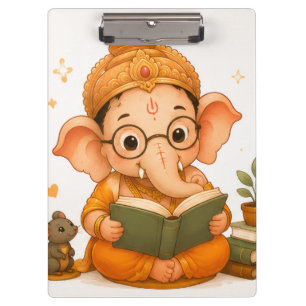 Porte-bloc Mignon Ganesha lisant un livre Ganesh Chaturthi