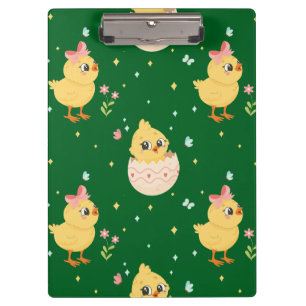 Porte-bloc Mignon poussin de Pâques avec motif sans couture d