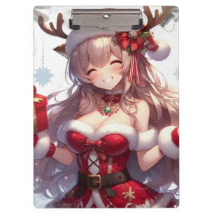 Porte-bloc mignonne fille de Noël anime