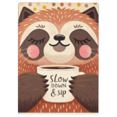 Porte-bloc Mignonne paresse de dessin avec des yeux somnolent (Dos)