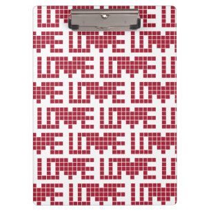 Porte-bloc Mignons carrés d'amour rouges lettres