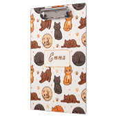 Porte-bloc Mignons Chats Motif Monogramme Nom Enfants (Gauche)