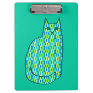 Porte-bloc Milieu du siècle moderne Chat, Mint et Lime Vert