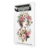 Porte-bloc Mini Clipboard Women with Roses-Wreath (Angle2)