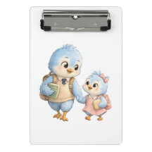 Porte-bloc mini Frères et sœurs oiseaux mignons