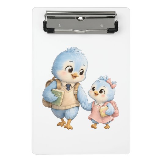 Porte-bloc mini Frères et sœurs oiseaux mignons (Devant)