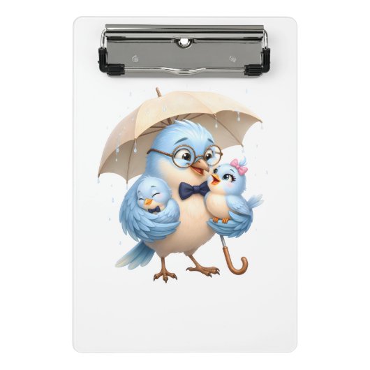 Porte-bloc mini Papa Oiseau Cadeau de bureau (Devant)