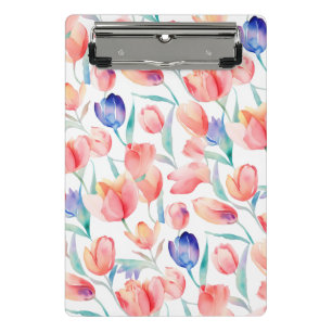 Porte-bloc Mini Porte - bloc Motif pour tulipes d'aquarelles