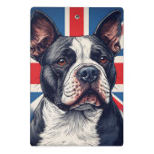 Porte-bloc mini Staffy & drapeau Union Jack (Dos)