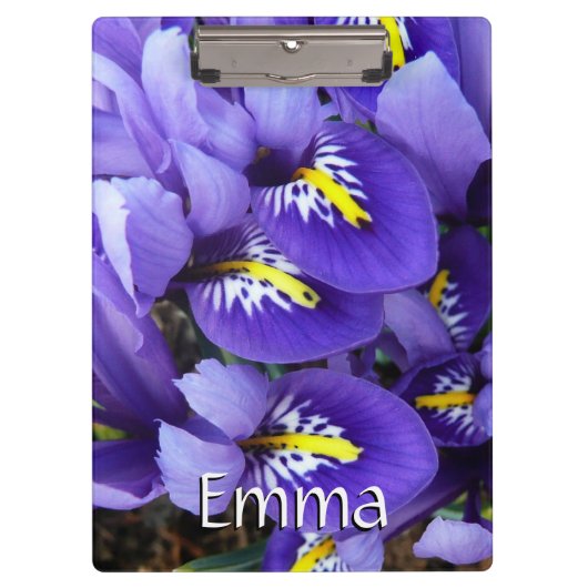 Porte-bloc Miniature Bleu Irises Printemps Floral (Devant)
