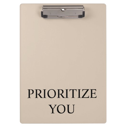Porte-bloc Minimal Prioriser Vous Citation Beige (Devant)