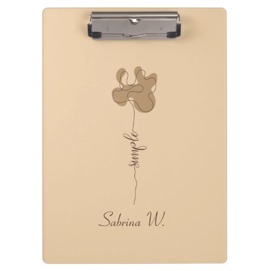 Porte-bloc Minimalisme Bloc-notes Fleur Simple (Devant)