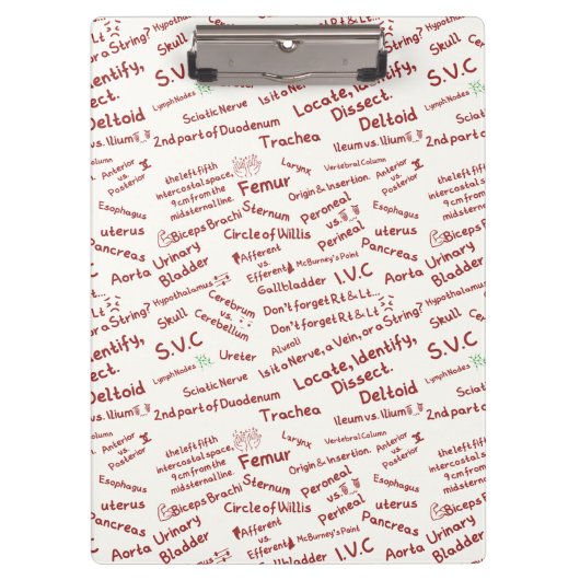 Porte-bloc Minimalist Anatomy Pattern Medical Professional Cl (Devant)