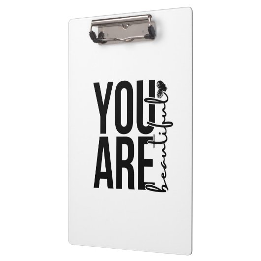 Porte-bloc Minimalist “Beautiful” Typography Design – Black  (Gauche)