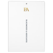 Porte-bloc Minimalist Law Firm Monogram Clipboard (Dos)