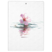 Porte-bloc Minimalist Pink Blossom Water Ripple Clipboard (Dos)