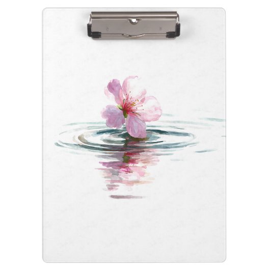 Porte-bloc Minimalist Pink Blossom Water Ripple Clipboard (Devant)