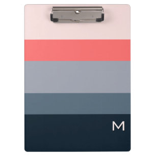 Porte-bloc Minimaliste Moderne Monogrammé par Blocs de Couleu