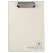 Porte-bloc Minimalistic Cream Linen Texture Gray Typography (Devant)