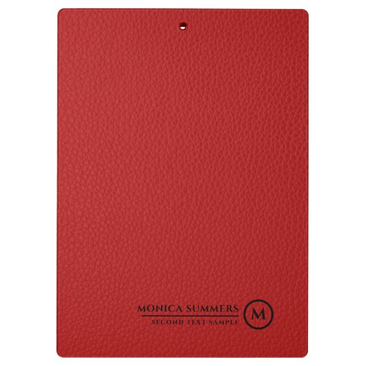 Porte-bloc Minimalistic Red Leather Personalized Text (Dos)