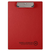 Porte-bloc Minimalistic Red Leather Personalized Text (Devant)