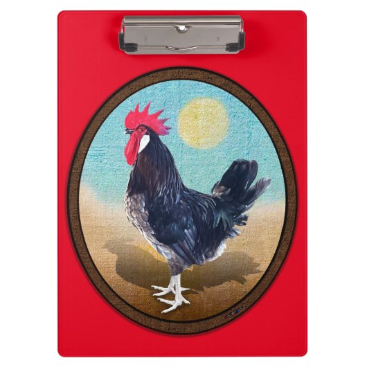 Porte-bloc Minorque Rooster Vintage Oval (Devant)