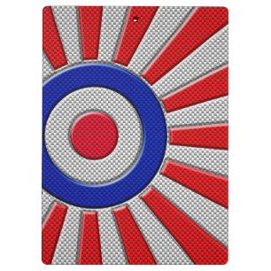 Porte-bloc Mod Roundel Sunburst asiatique en fibre de carbone
