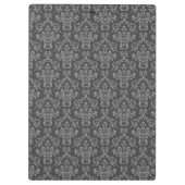 Porte-bloc Modèle de Damas gris et blanc avec nom (Dos)