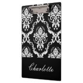 Porte-bloc Modèle de Damas noir et blanc personnalisé (Gauche)