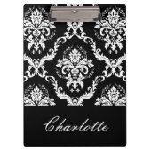 Porte-bloc Modèle de Damas noir et blanc personnalisé (Devant)