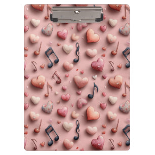 Porte-bloc Modèle de la Saint-Valentin Cœurs Musicaux