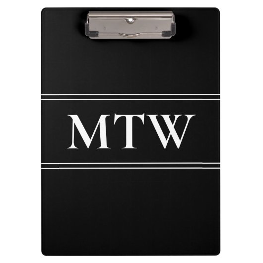 Porte-bloc Modèle de texte simple en noir et blanc (Devant)