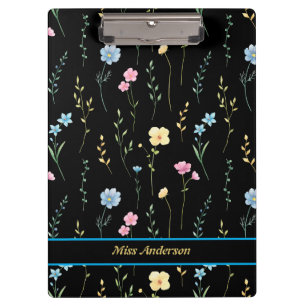 Porte-bloc Modèle Floral moderne Nom personnalisable