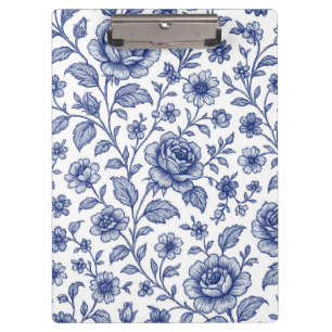 Porte-bloc Modèle Floral Royal Bleu Rose