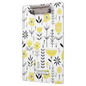 Porte-bloc Modèle floral scandinave noir et jaune (Gauche)