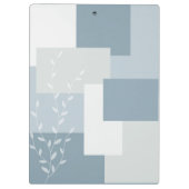 Porte-bloc Modern Abstract Dusty Blue White Leaf Clipboard (Dos)