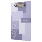 Porte-bloc Modern Abstract Dusty Purple White Leaf Clipboard (Gauche)