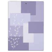 Porte-bloc Modern Abstract Dusty Purple White Leaf Clipboard (Dos)