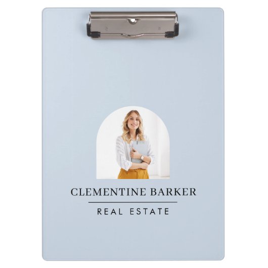 Porte-bloc Modern baby blue arch photo Business Branding (Devant)