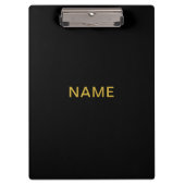 Porte-bloc Modern Black Clipboard with Personalized Name Desi (Devant)
