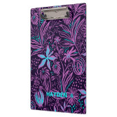 Porte-bloc Modern Dark Purple Floral Pattern Personalised (Gauche)