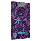 Porte-bloc Modern Dark Purple Floral Pattern Personalised (Swatch)
