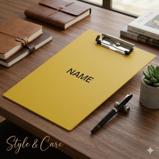 Porte-bloc Modern Metallic Gold Clipboard with Custom Text