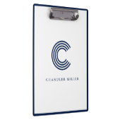 Porte-bloc Modern Navy Blue Border Custom Stationery (Swatch)