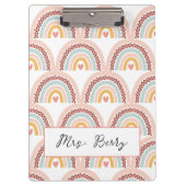 Porte-bloc Modern Rainbow Teacher Ajouter Votre Nom (Devant)