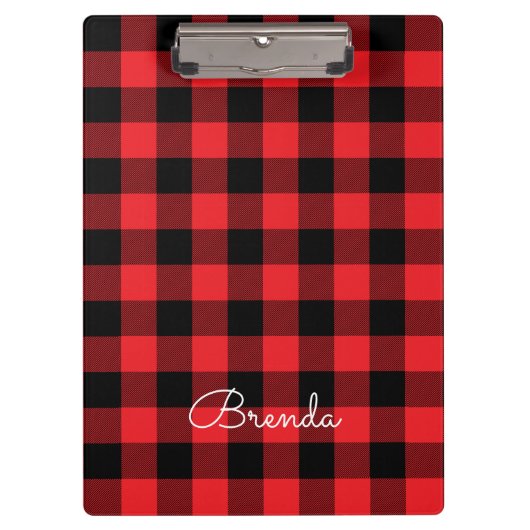 Porte-bloc Modern Red and Black Buffalo Check (Devant)