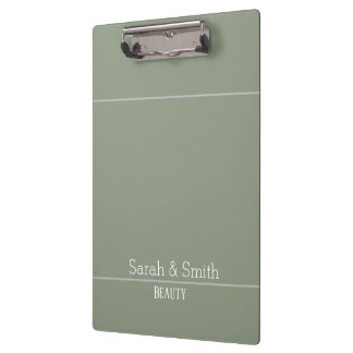 Porte-bloc Modern Sage Green Business Office Name Custom