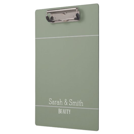 Porte-bloc Modern Sage Green Business Office Name Custom   (Gauche)