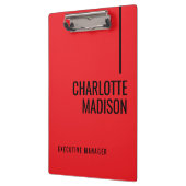 Porte-bloc Modern Simple Black Red Minimalist Bold Text Name (Gauche)